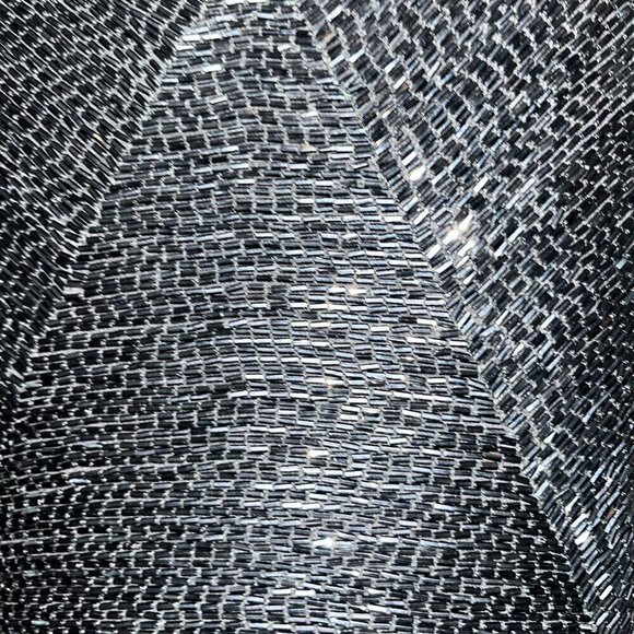 BLACK TIE OLEG CASSINI Black Full Beaded Sleeveless Formal Red Carpet Gown - 10 - Picture 3 of 16